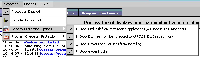 general protection options
